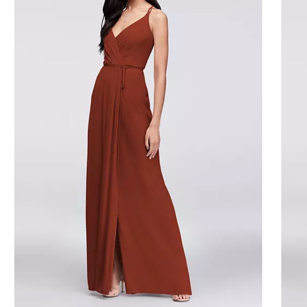 Cinnamon Wrap Bridesmaid Prom Formal Dress